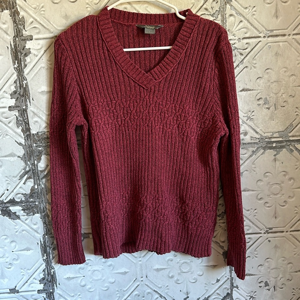 90s style vneck knit sweater